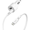 OtterBox Dual Port (24W) Car Charger with Lightning to USB-A Cable (1M)  - White (78-52698), Compact design,Safe & Smart Charging,Durable & Convenient Otterbox