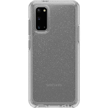 OtterBox Samsung Galaxy S20 / Galaxy S20 5G (6.2') Symmetry Series Clear Case - Stardust (Clear Glitter) (77-64197), Raised Screen Bumpers Otterbox