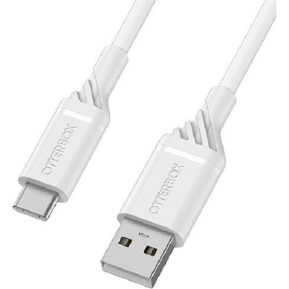 OtterBox USB-C to USB-A Cable (1M) - White (78-52536), USB 2.0, 3 AMPS (60W),Bend/Flex-Tested 3K Times, Durable & Flexible, 480 Mbps Transfer Rate Otterbox