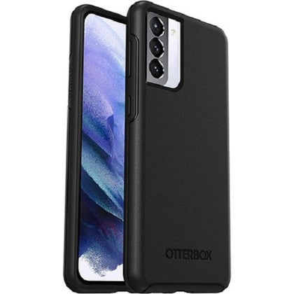 OtterBox Samsung Galaxy S21+ 5G (6.7') Symmetry Series Antimicrobial Case - Black (77-81196), 3X Military Standard Drop Protection, Raised Edges Otterbox
