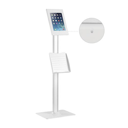 Brateck Anti-theft Tablet Kiosk Floor Stand with Catalogue holder 9.7'/10.2' Ipad,10.5' Ipad Air/Ipad Pro, 10.1'Sansung GalaxyTAB A (2019) -White(LS) Brateck