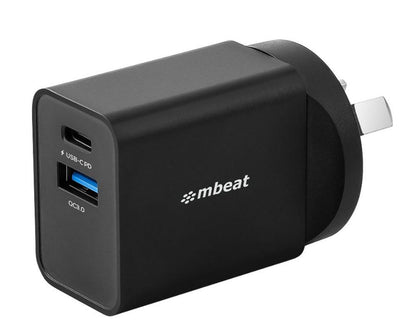 mbeat® Gorilla Power Dual Port 18W USB-C PD & QC 3.0 Charger MBEAT