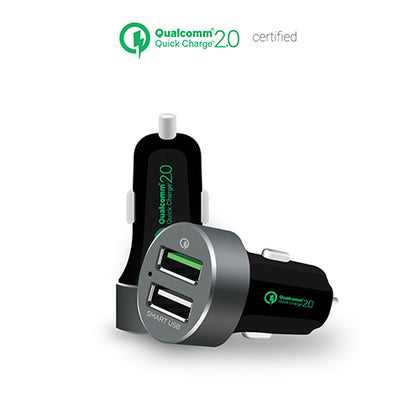 mbeat® QuickBoost USB 2.0 Dual Port Car Charger - Certified Qualcomm Quick Charge 2.0 technology /Fast Charging/Samsung Galaxy Note Apple iPhone iPad MBEAT
