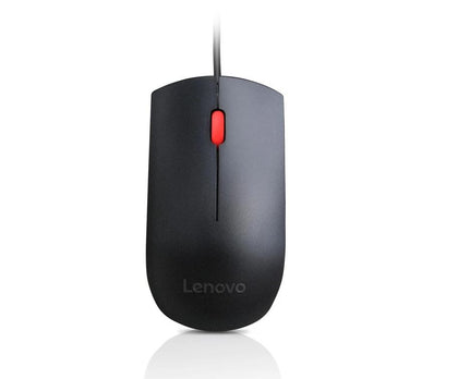 LENOVO Essential USB Mouse (Full Size) - Wired USB Connection, Plug-and-Play, Comfortable All Day Grip, 1600DPI, Ambidextrous Design, Black Lenovo