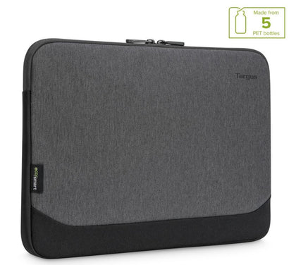 Targus 15.6' Cypress EcoSmart Sleeve for Laptop Notebook Tablet - Up to 15.6', Made with 5 Recycled Plastic Water Bottles - Grey Targus