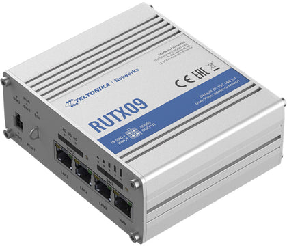 Teltonika RUTX09 - Instant LTE Failover | Reliable and Secure CAT6 Dual SIM 4G LTE Router/Firewall, Gigabit Ethernet, Location Tracking with GNSS/GPS Teltonika