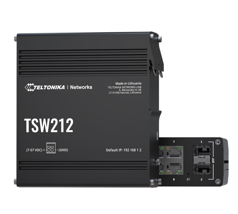 Teltonika TSW212 L2 Managed Switch, 2 SFP ports, 8 Gigabit Ethernet ports