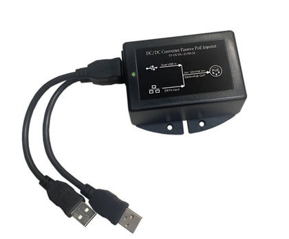 Tycon Power Dual USB input, 48V 12W Passive POE output.10/100MB. PoE Pinout: 4,5V+ ; 7,8V