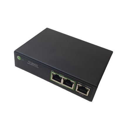 Tycon Power, TP-SW3G, 3 Port GigE 802.3af/at PoE Unmanaged Switch, 802.3af/at or Passive PoE 2/4pair Input, Dual 802.3at PoE Output