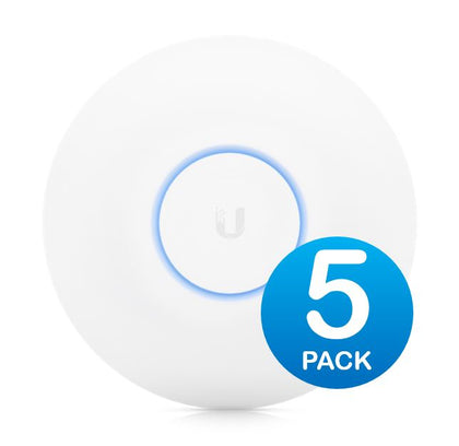 Ubiquiti UniFi AC Long Range Indoor Access Point 5 Pack, 2.4GHz @ 450Mbps, 5GHz @ 867Mbps, 1317Mbps Total, Range Up To 183m, No PoE Included Ubiquiti