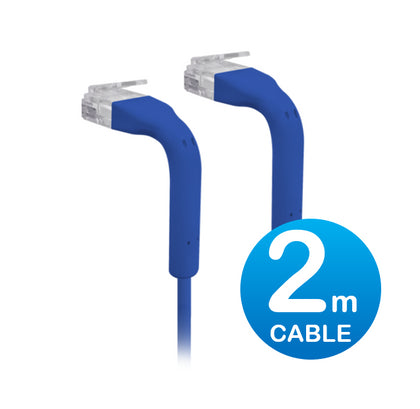 UniFi Patch Cable 2m Blue, Both End Bendable to 90 Degree, RJ45 Ethernet Cable, Cat6, Ultra-Thin 3mm Diameter U-Cable-Patch-2M-RJ45-BL Ubiquiti