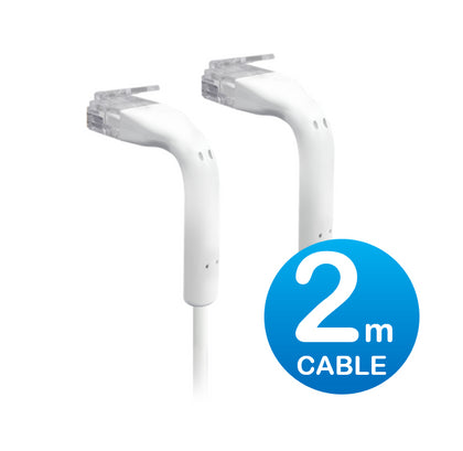UniFi Patch Cable 2m White, Both End Bendable to 90 Degree, RJ45 Ethernet Cable, Cat6, Ultra-Thin 3mm Diameter U-Cable-Patch-2M-RJ45 Ubiquiti