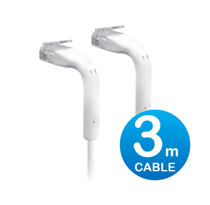 UniFi Patch Cable 3m White, Both End Bendable to 90 Degree, RJ45 Ethernet Cable, Cat6, Ultra-Thin 3mm Diameter U-Cable-Patch-3M-RJ45 Ubiquiti
