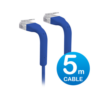 UniFi Patch Cable 5m Blue, Both End Bendable to 90 Degree, RJ45 Ethernet Cable, Cat6, Ultra-Thin 3mm Diameter U-Cable-Patch-5M-RJ45-BL Ubiquiti