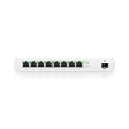 Ubiquiti UISP Switch, 8-Port GbE Switch w/ 27V Passive PoE, For MicroPoP Applications, 110W PoE Budget, Fanless, Layer 2 Switching, Ubiquiti