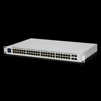 Ubiquiti UniFi 48 port Managed Gigabit Layer2 & Layer3 switch - 48x Gigabit Ethernet Ports w/ 32x 802.3at POE+, 4x SFP Port Touch Display 210W Ubiquiti