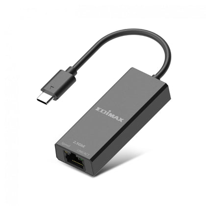 Edimax EU-4307 V2 USB Type-C to 2.5G Gigabit Ethernet Adapter Up To 100M/1Gbps / 2.5Gbps LED Indicator Plug and Play- Black Edimax