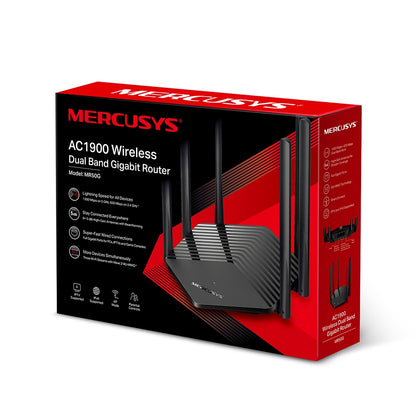 Mercusys MR50G AC1900 Wireless Dual Band Gigabit Router 600 Mbps@2.4 GhHz 1300Mbps@5 GHz, 6 Fixed Omni Directional Antenna TP-LINK
