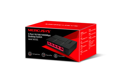 Mercusys MS105G 5-Port Gigabit Desktop Switch, 5x Gigabit Ports, Compact Design, Plug N Play, Green Ethernet Technology TP-LINK