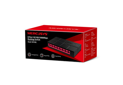 Mercusys MS108G 8-Port Gigabit Desktop Switch, 8x Gigabit Ports, Compact Design, Plug N Play, Green Ethernet Technology TP-LINK
