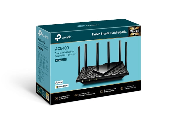 TP-Link Archer AX73 AX5400 Dual-Band Gigabit Wi-Fi 6 Router, MU-MIMO, OFDMA, 6× Fixed High-Performance Antenna, IGMP Snooping, QoS, HomeShield (WIFI6) TP-LINK