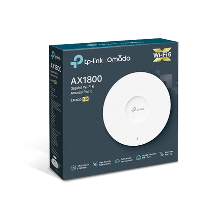 TP-Link EAP620 HD AX1800 Wireless Dual Band Ceiling Mount Access Point, 1201Mbps @ 5GHz Omada, OFDMA, MU-MIMO, QoS, Mountable TP-LINK