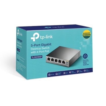 TP-Link TL-SG1005P 5-Port Gigabit Desktop Switch with 4-Port PoE 56W TP-LINK