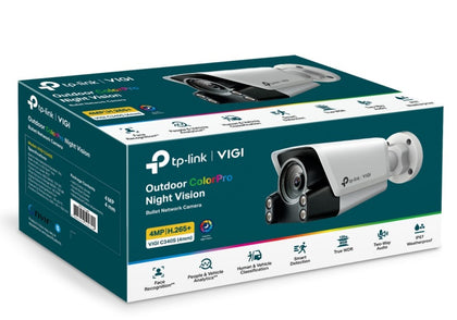 TP-Link VIGI 4MP C340S(4mm)  Outdoor ColourPro Night Vision Bullet Network Camera, 4mm Lens, Smart Detection