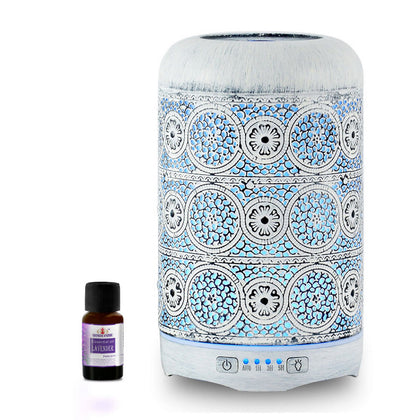 mbeat® activiva Metal Essential Oil and Aroma Diffuser-Vintage White -260ml (L) MBEAT