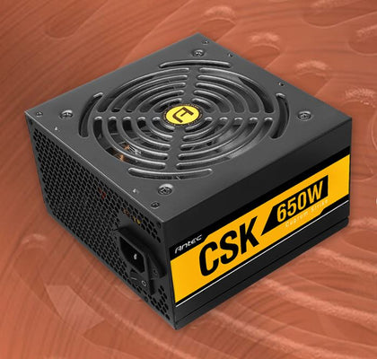 Antec CSK 650W 80+ Bronze, up to 88% Efficiency, Flat Cables, 120mm Silent Fans, 2x PCI-E 8Pin, Continuous power PSU, AQ3
