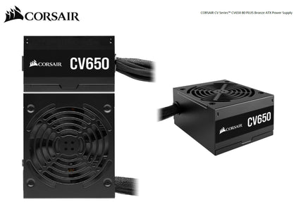 Corsair 650W CV650, 80+ Bronze Certified, up to 88% Efficiency, 125mm Compact Design, EPS 8PIN x 2, PCI-E x 2, ATX Power Supply, PSU (LS) Corsair