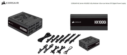 Corsair 1000W HXi 80+ Platinum Fully Modular 135mm FAN, Low Noise, Zero RPM, ICUE Monitor,  ATX Power Supply, PSU, 10 Years Warranty 2022 Corsair