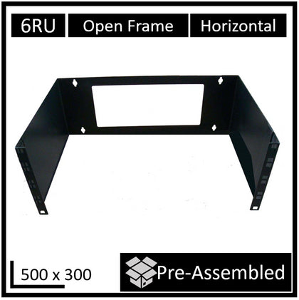 LDR Open Frame 6U Wall Mount Frame (500mm x 300mm) - Black Metal Construction LDR