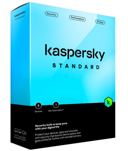Kaspersky Standard Physical Card (3 Device, 1 Account, 1 Year) Supports PC, Mac, & Mobile (KIS/Internet Security New Equivalent) Kaspersky