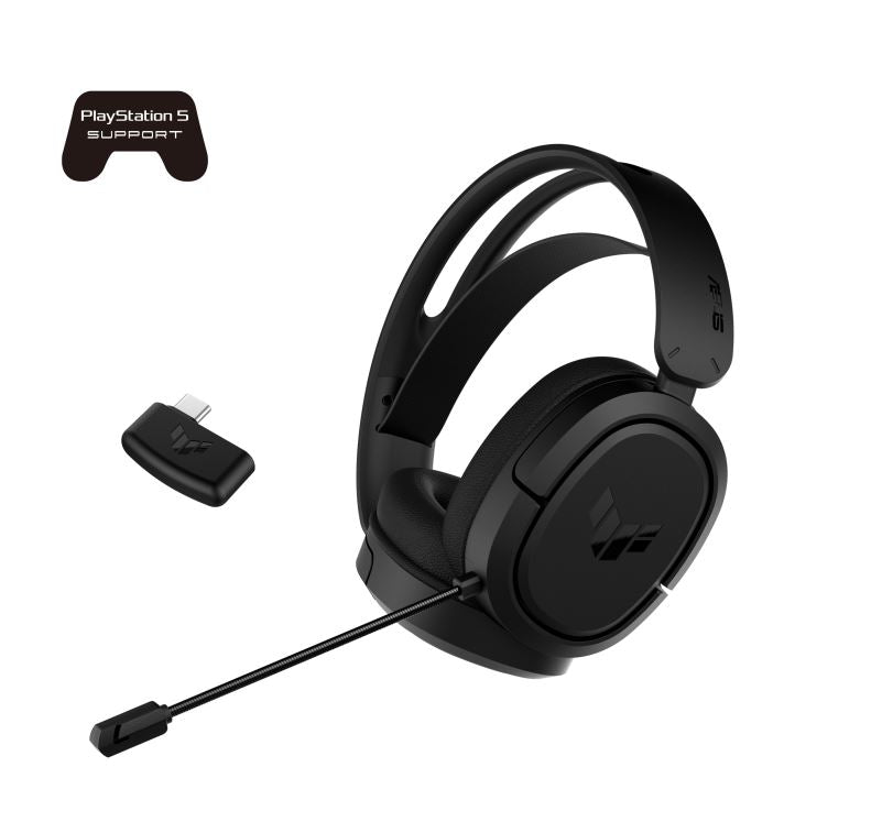 ASUS TUF Gaming H1 Wireless Headset, 7.1 Surround Sound, Compatibility with PCs, Macs, PlayStation 5, Nintendo Switch, Tablets, Smar tphone