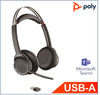 Plantronics/Poly B825-M Voyager Focus UC headset, Teams certified, up to 12 hours talk time, active noise canceling (No stand)