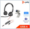 Poly Studio P5 and Blackwire 3325 work from home bundle, Exceptional camera optics, Brilliant colors, auto low-light compensation, high-quality audio