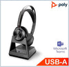 Plantronics/Poly Voyager Focus 2 Office Headset, Teams certified, USB-A, Charge Stand, Connects to PC/Laptop. Mobile AND deskphone