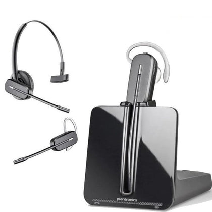 Plantronics (Poly) CS540 DECT Wireless Headset Plus Charging Base – Convertible Over Ear/Head Options – Up To 100M Range – One Touch Easy Answer