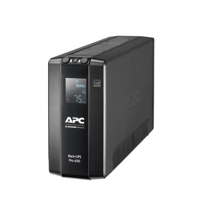 APC Back-UPS Pro 650VA/390W Line Interactive UPS, Tower, 230V/10A Input, 6x IEC C13 Outlets, Lead Acid Battery, LCD, AVR APC