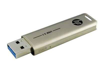 HP X796W 256GB USB 3.1 Type-A 70MB/s Flash Drive Memory Stick Thump Key 0°C to 60°C 5V Capless Push-Pull Design External Storage for Windows 10 11 Mac HP