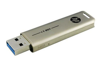 HP X796W 64GB USB 3.1 Type-A 70MB/s Flash Drive Memory Stick Thump Key 0°C to 60°C 5V Capless Push-Pull Design External Storage for Windows 10 11 Mac HP