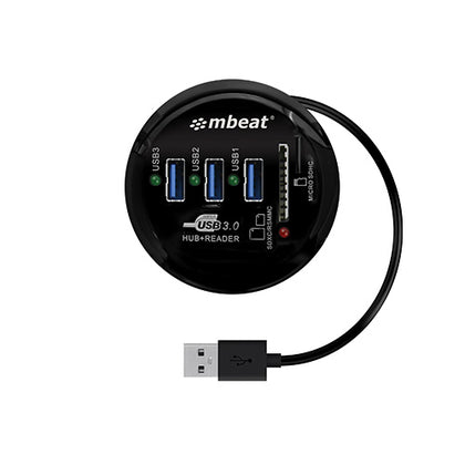 mbeat® Portable USB 3.0 Hub and Card Reader - USB 3.0/2.0, SDXC/SDHC/ MMC/MMC4.0/ RS-MMC/RS-MMC/Micro-SDXC/Micro-SDHC/ MicroSD, up to 2TB MBEAT