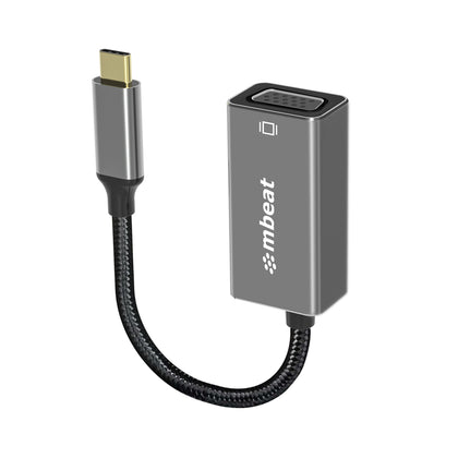 mbeat Elite USB-C to VGA Adapter - Coverts USB-C to VGA Female Port,  Supports up to1920×1080@60Hz - Space Grey MBEAT