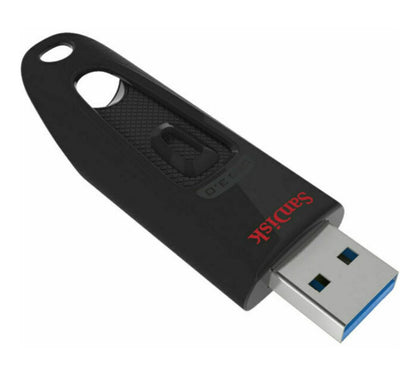 SanDisk Ultra 64GB USB3.0 Flash Drive ~130MB/s Memory Stick Thumb Key Lightweight SecureAccess Password-Protected Retail 5yr Black Sandisk