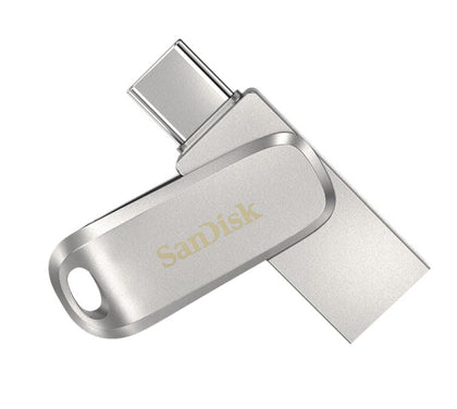 SanDisk 128GB Ultra Dual Drive Luxe USB-C & USB-A Flash Drive Memory Stick 150MB/s USB3.1 Type-C Swivel for Android Smartphones Tablets Macs PCs Sandisk
