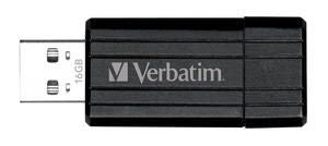 Verbatim Store'n'Go Pinstripe USB 2.0 Drive 16GB, Slim Retractable Design, Limited Lifetime Warranty (Black) Verbatim