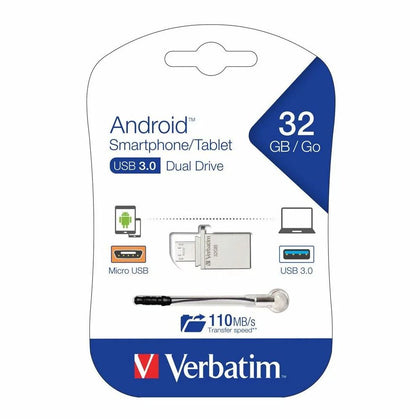 Verbatim Store'n'Go OTG Micro USB 3.0 Drive 64GB Dual USB 3.0 and Micro-USB Interface Verbatim