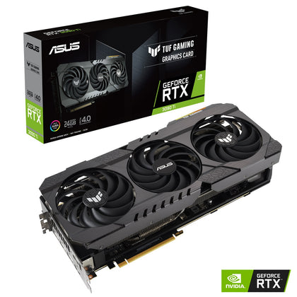ASUS nVidia GeForce TUF-RTX3090TI-24G-GAMING RTX 3090 TI 24GB GDDR6X PCIe 4.0. 1890Mhz Boost, G6X Memory, 8K HDR, Ampere SM, 2nd Gen RT Cores ASUS