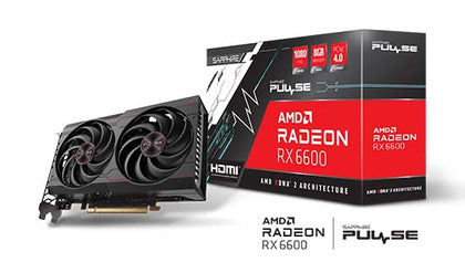 SAPPHIRE PULSE AMD  RADEON™ RX 6600 Gaming Graphics Card 8GB GDDR6, AMD RDNA 2, HDMI/DP Sapphire